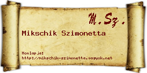 Mikschik Szimonetta névjegykártya